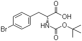结构式 CAS# 79561-82-3, Boc-D-4-溴苯丙氨酸; ; 叔丁氧羰基-4-溴-D-苯丙氨酸
