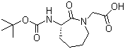 结构式 CAS# 79839-29-5, (S)-3-[(叔丁氧羰基)氨基]六氢-2-氧代-1H-氮杂卓-1-乙酸