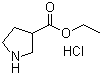 结构式 CAS# 80028-44-0, 吡咯烷-3-羧酸乙酯盐酸盐