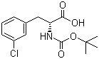 structure of CAS# 80102-25-6, (R)-N-Boc-3-Chlorophenylalanine;3-Chloro-N-[(1,1-dimethylethoxy)carbonyl]-D-phenylalanine; N-(tert-Butoxycarbonyl)-D-3-chlorophenylalanine