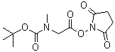 结构式 CAS# 80621-90-5, N-(叔丁氧羰基)肌氨酸琥珀酰亚胺基酯