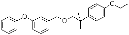 structure of CAS# 80844-07-1, Ethofenprox ;1-((2-(4-Ethoxyphenyl)-2-methylpropoxy)methyl)-3-phenoxybenzene