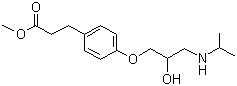 结构式 CAS# 81147-92-4, 艾司洛尔; 4-{[3-[(1-甲基乙基)氨基]-2-羟基]丙氧基}苯丙酸甲酯