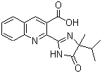 结构式 CAS# 81335-37-7, 灭草喹; (RS)-2-(4-异丙基-4-甲基-5-氧代-2-咪唑啉-2-基)喹啉-3-羧酸