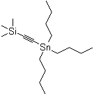 structure of CAS# 81353-38-0, Tributyl(trimethylsilylethynyl)tin;(Trimethylsilylethynyl)tributylstannane; Tributyl(trimethylsilylethynyl)stannane; Trimethyl[(tributylstannyl)ethynyl]silane