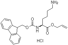 结构式 CAS# 815619-80-8, N2-[芴甲氧羰基]-L-赖氨酸烯丙酯单盐酸盐