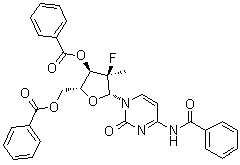 structure of CAS# 817204-32-3, (2'R)-N-Benzoyl-2'-deoxy-2'-fluoro-2'-methylcytidine 3',5'-dibenzoate
