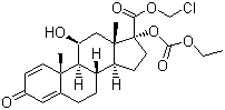 structure of CAS# 82034-46-6, Loteprednol etabonate;Chloromethyl 17-ethoxycarbonyloxy-11-hydroxy-10,13-dimethyl-3-oxo-7,8,9,11,12,14,15,16-octahydro-6H-cyclopenta[a]phenanthrene-17-carboxylate