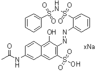 7-(Acetylamino)-4-hydroxy-3-[[2-[[(phenylsulfonyl)amino]sulfonyl]phenyl]azo]-2-naphthalenesulfonic acid sodium salt molecular structure (CAS 83027-48-9)