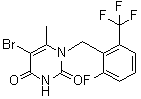 structure of CAS# 830346-48-0, 5-Bromo-1-[2-Fluoro-6-(trifluoromethyl)benzyl]-6-methylpyrimidine-2,4(1H,3H)-dione