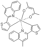 Bis[2-(4-methyl-2-quinolinyl)-3-thienyl](2,4-pentanedionato)iridium molecular structure (CAS 837360-65-3)