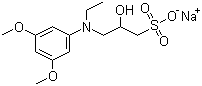 structure of CAS# 83777-30-4, N-Ethyl-N-(2-hydroxy-3-sulfopropyl)-3,5-dimethoxyaniline sodium salt;DAOS