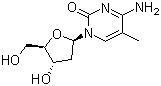 结构式 CAS# 838-07-3, 5-甲基-2'-脱氧胞苷; 5-甲基-2'-脱氧胞嘧啶核苷