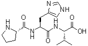 structure of CAS# 83960-33-2, L-Prolyl-L-histidyl-L-valine