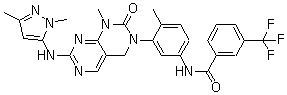结构式 CAS# 839707-37-8, Pluripotin; N-[3-[7-[(1,3-二甲基-1H-吡唑-5-基)氨基]-1,4-二氢-1-甲基-2-氧代嘧啶并[4,5-d]嘧啶-3(2H)-基]-4-甲基苯基]-3-(三氟甲基)苯甲酰胺