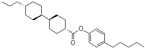 structure of CAS# 84078-44-4, (trans,trans)-4'-Propyl-[1,1'-bicyclohexyl]-4-carboxylic acid 4-pentylphenyl ester