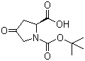 结构式 CAS# 84348-37-8, N-Boc-4-氧代-L-脯氨酸; (S)-1-叔丁氧羰基-4-氧代吡咯烷-2-甲酸
