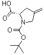 结构式 CAS# 84348-38-9, N-叔丁氧羰基-4-亚甲基-L-脯氨酸
