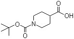 结构式 CAS# 84358-13-4, 1-Boc-4-哌啶甲酸; 1-叔丁氧羰基-4-哌啶甲酸