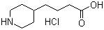 structure of CAS# 84512-08-3, 4-Piperidinebutanoic acid hydrochloride;4-(Piperidin-4-yl)butanoic acid hydrochloride; 4-(Piperidin-4-yl)butyric acid hydrochloride
