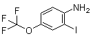 structure of CAS# 845866-79-7, 2-Iodo-4-trifluoromethoxyaniline;2-Iodo-4-(trifluoromethoxy)benzenamine; 4-Trifluoromethoxy-2-iodoaniline