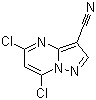 structure of CAS# 845895-95-6, 5,7-Dichloropyrazolo[1,5-a]pyrimidine-3-carbonitrile