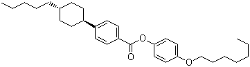 结构式 CAS# 84601-02-5, 4-反式-(4-戊基环己基)苯甲酸对庚氧基苯酚酯