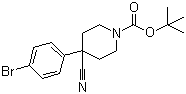 结构式 CAS# 847615-14-9, 4-(4-溴苯基)-4-氰基哌啶-1-羧酸叔丁酯