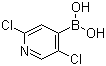 structure of CAS# 847664-64-6, 2,5-Dichloropyridine-4-boronic acid