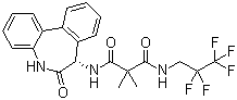 structure of CAS# 847925-91-1, Ro 4929097;N1-[(7S)-6,7-Dihydro-6-oxo-5H-dibenz[b,d]azepin-7-yl]-2,2-dimethyl-N3-(2,2,3,3,3-pentafluoropropyl)propanediamide