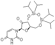 structure of CAS# 84828-97-7, 3',5'-O-(Tetraisopropyldisiloxane-1,3-diyl)-2'-ketouridine;2'-Deoxy-2'-oxo-3',5'-O-[1,1,3,3-tetrakis(1-methylethyl)-1,3-disiloxanediyl]uridine