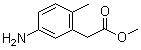 structure of CAS# 850449-93-3, 5-Amino-2-methylbenzeneacetic acid methyl ester