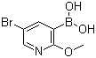 structure of CAS# 850864-59-4, 5-Bromo-2-methoxypyridine-3-boronic acid