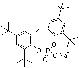 结构式 CAS# 85209-91-2, 2,2'-亚甲基双(4,6-二叔丁基苯基)磷酸酯钠; 高效成核剂 NP-508