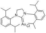 structure of CAS# 852445-84-2, Chloro{1,3-bis[2,6-bis(1-methylethyl)phenyl]-4,5-dihydroimidazol-2-ylidene}gold(I);[1,3-bis[2,6-di(propan-2-yl)phenyl]imidazolidin-2-ylidene]-chlorogold