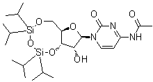结构式 CAS# 85335-73-5, N-乙酰基-3',5'-O-[1,1,3,3-四(异丙基)-1,3-二硅氧烷二基]胞苷