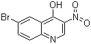 structure of CAS# 853908-50-6, 6-Bromo-3-nitroquinolin-4(1H)-one
