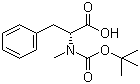 structure of CAS# 85466-66-6, N-Boc-N-methyl-D-phenylalanine;(R)-2-[N-Methyl-N-[(tert-butoxy)carbonyl]amino]-3-phenylpropanoic acid