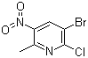结构式 CAS# 856834-95-2, 3-溴-2-氯-6-甲基-5-硝基吡啶