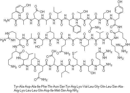 structure of CAS# 86168-78-7, Sermorelin;3S)-4-[[(2S)-1-[[(2S,3S)-1-[[(2S)-1-[[(2S,3R)-1-[[(2S)-4-amino-1-[[(2S)-1-[[(2S)-1-[[(2S)-1-[[(2S)-6-amino-1-[[(2S)-1-[[(2S)-1-[[2-[[(2S)-5-amino-1-[[(2S)-1-[[(2S)-1-[[(2S)-1-[[(2S)-1-[[(2S)-6-amino-1-[[(2S)-1-[[(2S)-1-[[(2S)-5-amino-1-[[(2S)-1-[[(2S,3S)-1-[[(2S)-1-[[(2S)-1-[[(2S)-1-amino-5-carbamimidamido-1-oxopentan-2-yl]amino]-3-hydroxy-1-oxopropan-2-yl]amino]-4-methylsulfanyl-1-oxobutan-2-yl]amino]-3-methyl-1-oxopentan-2-yl]amino]-3-carboxy-1-oxopropan-2-yl]amino]-1,5-dioxopentan-2-yl]amino]-4-methyl-1-oxopentan-2-yl]amino]-4-methyl-1-oxopentan-2-yl]amino]-1-oxohexan-2-yl]amino]-5-carbamimidamido-1-oxopentan-2-yl]amino]-1-oxopropan-2-yl]amino]-3-hydroxy-1-oxopropan-2-yl]amino]-4-methyl-1-oxopentan-2-yl]amino]-1,5-dioxopentan-2-yl]amino]-2-oxoethyl]amino]-4-methyl-1-oxopentan-2-yl]amino]-3-methyl-1-oxobutan-2-yl]amino]-1-oxohexan-2-yl]amino]-5-carbamimidamido-1-oxopentan-2-yl]amino]-3-(4-hydroxyphenyl)-1-oxopropan-2-yl]amino]-3-hydroxy-1-oxopropan-2-yl]amino]-1,4-dioxobutan-2-yl]amino]-3-hydroxy-1-oxobutan-2-yl]amino]-1-oxo-3-phenylpropan-2-yl]amino]-3-methyl-1-oxopentan-2-yl]amino]-1-oxopropan-2-yl]amino]-3-[[(2S)-2-[[(2S)-2-amino-3-(4-hydroxyphenyl)propanoyl]amino]propanoyl]amino]-4-oxobutanoic acid