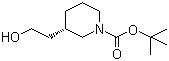 结构式 CAS# 863578-32-9, (S)-1-N-Boc-3-羟乙基哌啶; (S)-3-(2-羟基乙基)哌啶-1-甲酸叔丁酯