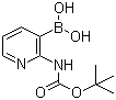 结构式 CAS# 863753-35-9, 2-(叔丁氧羰基氨基)吡啶-3-硼酸