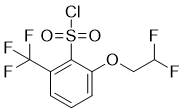 结构式 CAS# 865352-01-8, 2-(2,2-二氟乙氧基)-6-(三氟甲基)苯-1-磺酰基氯化物