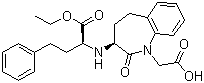 结构式 CAS# 86541-75-5, 贝那普利; (3s)-3-{[((1s)-1-乙氧羰基)-3-苯基丙基]氨基}-2,3,4,5-四氢-2-氧代-1H-1-苯并氮卓-1-乙酸