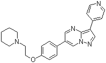 structure of CAS# 866405-64-3, Dorsomorphin;BML-275; 6-[4-(2-Piperidin-1-ylethoxy)phenyl]-3-pyridin-4-ylpyrazolo[1,5-a]pyrimidine
