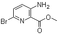 structure of CAS# 866775-09-9, 3-Amino-6-bromopyridine-2-carboxylic acid methyl ester;Methyl 3-amino-6-bromopicolinate; Methyl 3-amino-6-bromopyridine-2-carboxylate