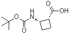 structure of CAS# 868364-63-0, (1R,2S)-2-[[(1,1-Dimethylethoxy)carbonyl]amino]cyclobutanecarboxylic acid