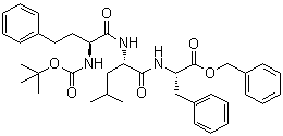 structure of CAS# 868540-15-2, (alphaS)-alpha-[[(1,1-Dimethylethoxy)carbonyl]amino]benzenebutanoyl-L-leucyl-L-phenylalanine phenylmethyl ester