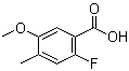 结构式 CAS# 870221-15-1, 2-氟-5-甲氧基-4-甲基苯甲酸