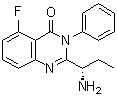 structure of CAS# 870281-86-0, 2-[(1S)-1-Aminopropyl]-5-fluoro-3-phenyl-4(3H)-quinazolinone